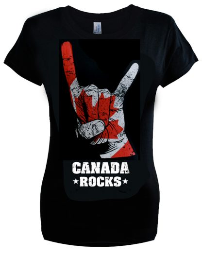 Ladies' Canada Rocks Flag Horns T-shirt