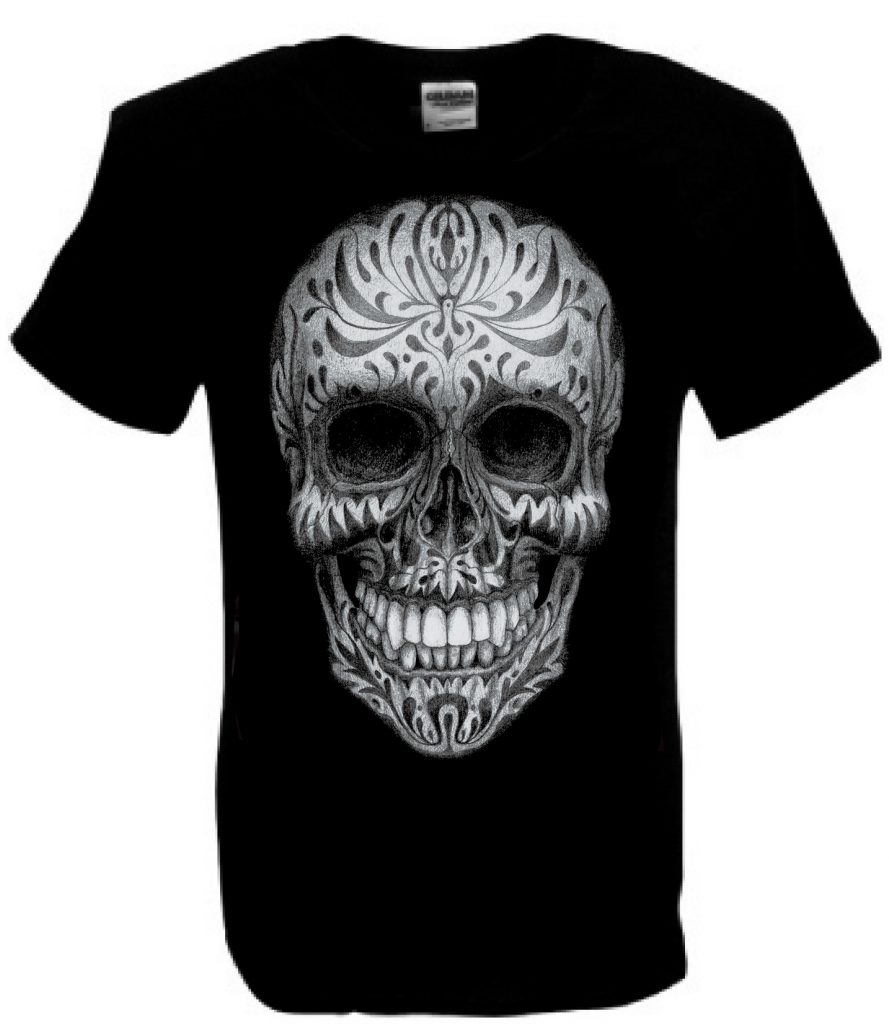 Mens’ Sugar Skull Tshirt Stained Class Merch